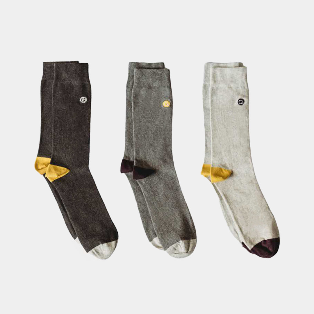 3 pack mixed patterns trouser socks