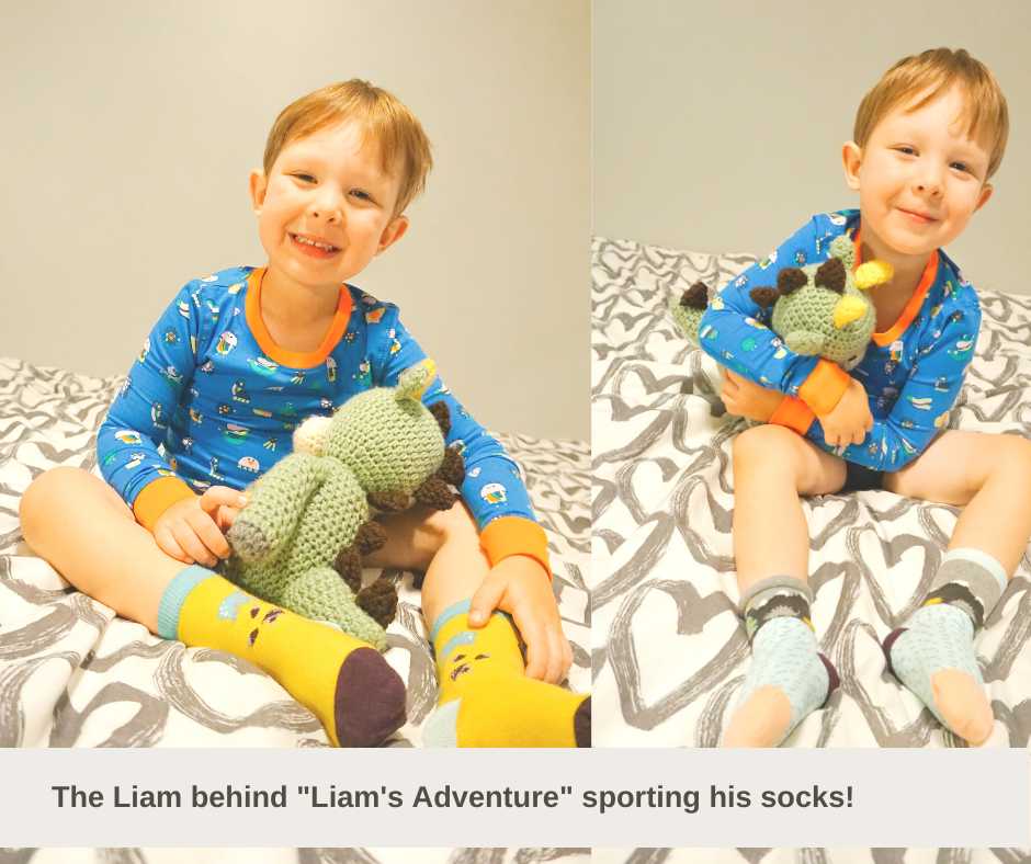 liam wear liam's adventure organic cotton socks with seamless toe