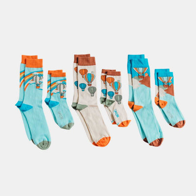 Mixed Patterns Matching Family Organic Cotton Socks (6-pack) Q for Quinn