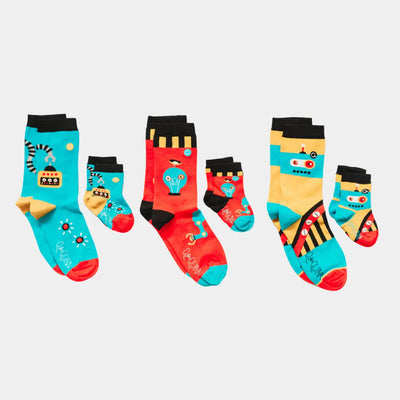 matching family 'inside a robot' organic cotton socks 