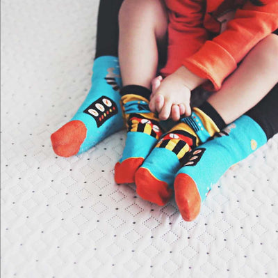 inside a robot organic socks for kids and adults