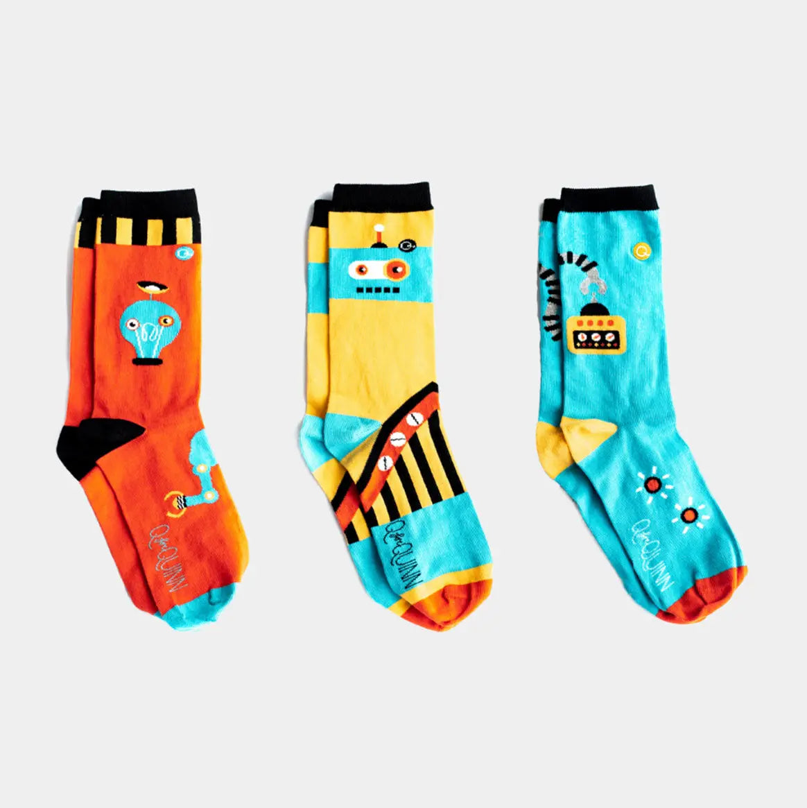 3 pairs of organic cotton socks 'inside a robot'
