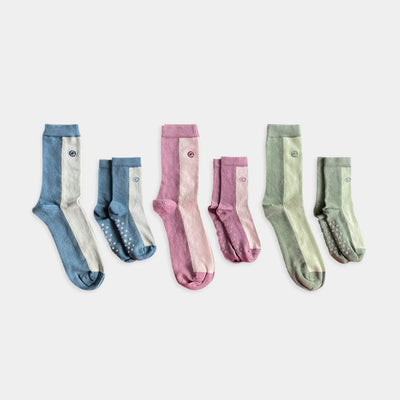Mixed Patterns Matching Family Socks (6-pack) - 98% Organic Cotton Q for Quinn
