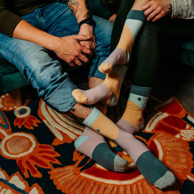 Blocks Of Colour Matching Family Socks