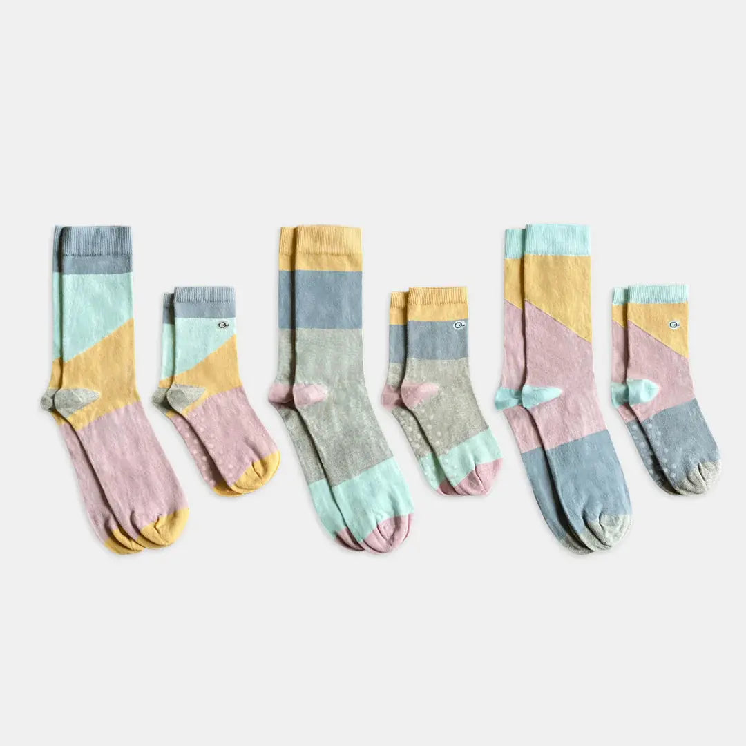 Mixed Patterns Matching Family Socks (6-pack) - 98% Organic Cotton Q for Quinn™