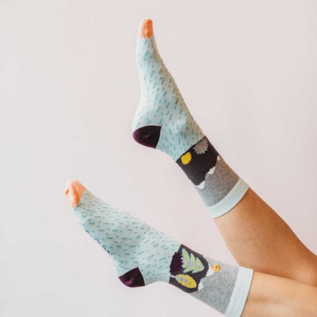 Mixed Patterns Organic Cotton Socks (1 pair) Q for Quinn