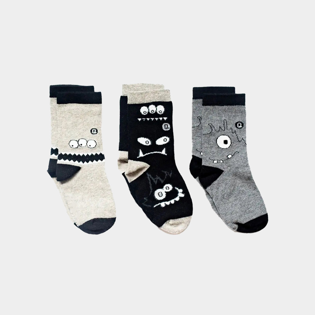 Mixed Patterns Kids Socks (3-pack) - 98% Organic Cotton
