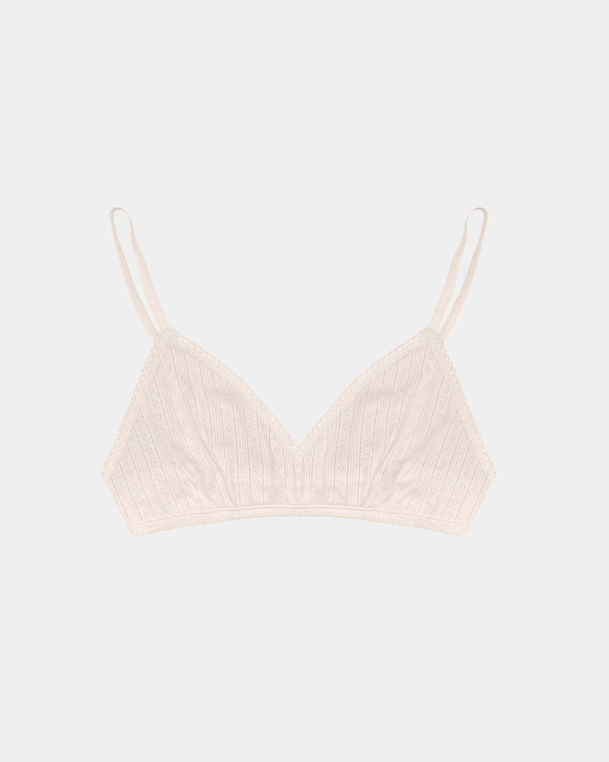 Women's Pointelle Bra - 100% Organic Cotton