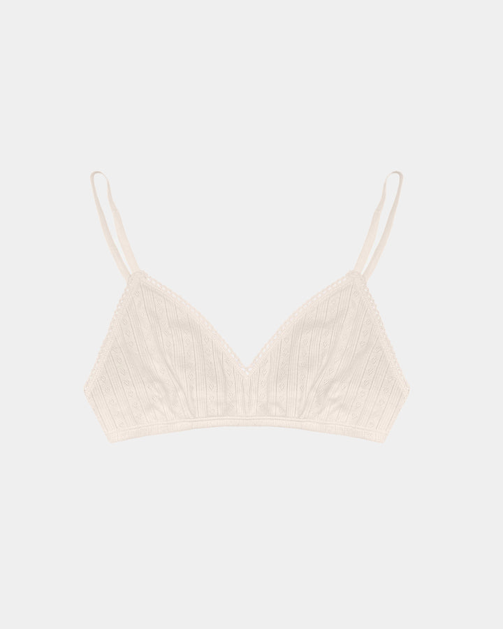 Women's Pointelle Bra - 100% Organic Cotton