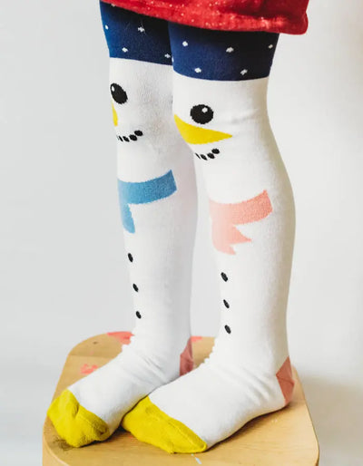 snowman organic cotton tights for baby kids and toddler 