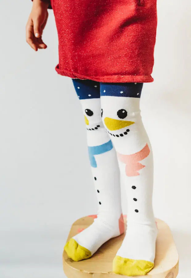 snowman organic cotton tights 