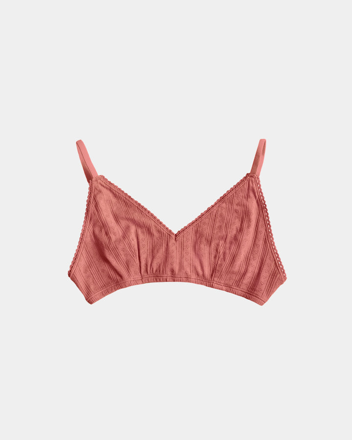 Women's Pointelle Bra - Natural, Plant Dyes - 100% Organic Cotton (2 pack)
