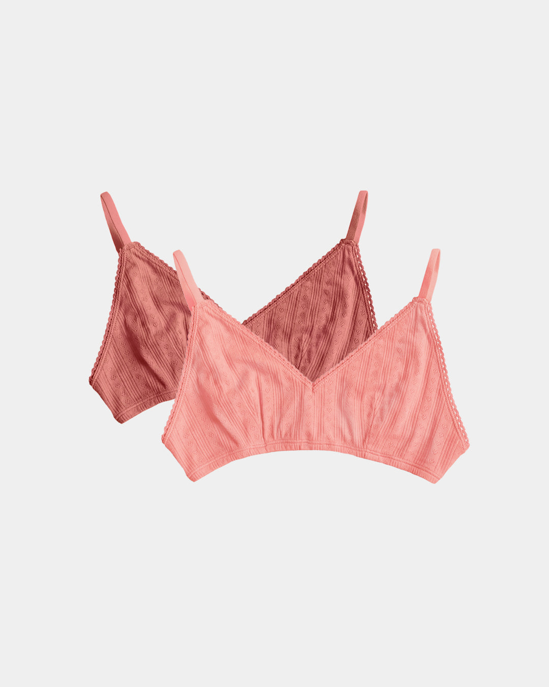 Women's Pointelle Bra - Natural, Plant Dyes - 100% Organic Cotton (2 pack)