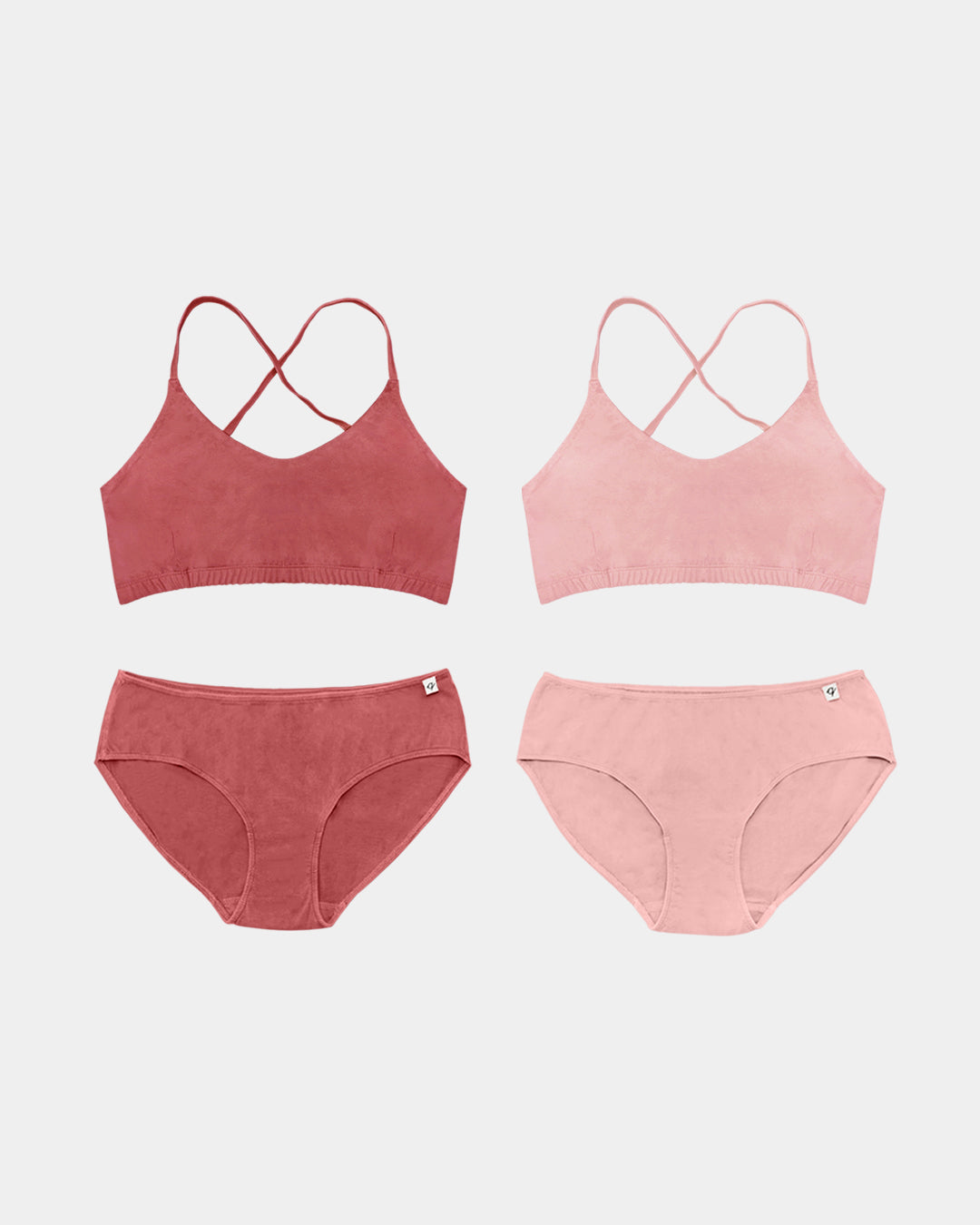 Women's Everyday Bikini & Bralette Set - Natural, Plant Dyes (4 Pack)