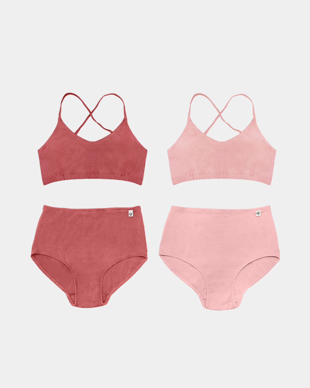 Women's Classic Briefs & Bralette Set - Natural, Plant Dyes (4 Pack)
