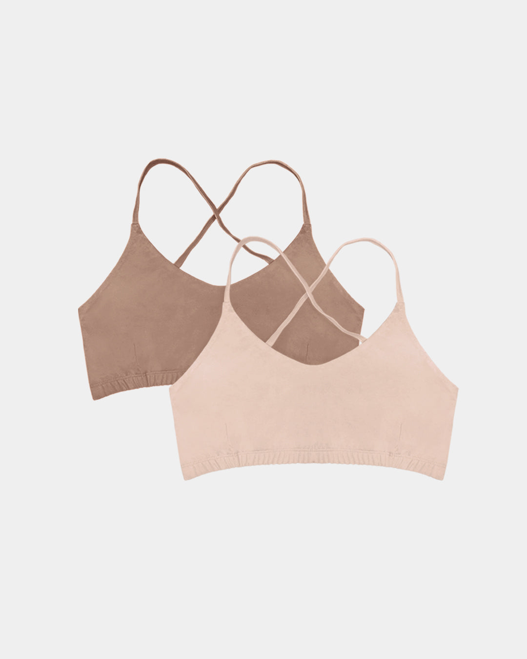Women's Criss-Cross Bralette - Natural, Plant Dyes - 100% Organic Cotton (2 pack)