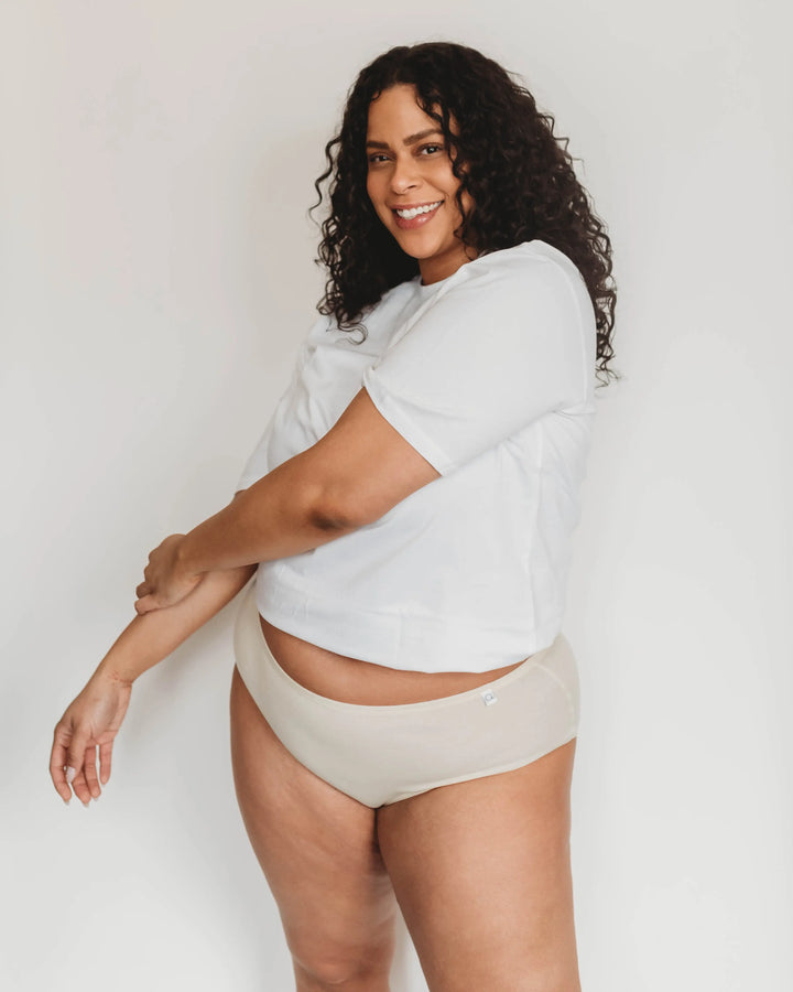 Plus Size Womens Classic Brief - 100% Organic Cotton Q for Quinn™ - Creme Brulee