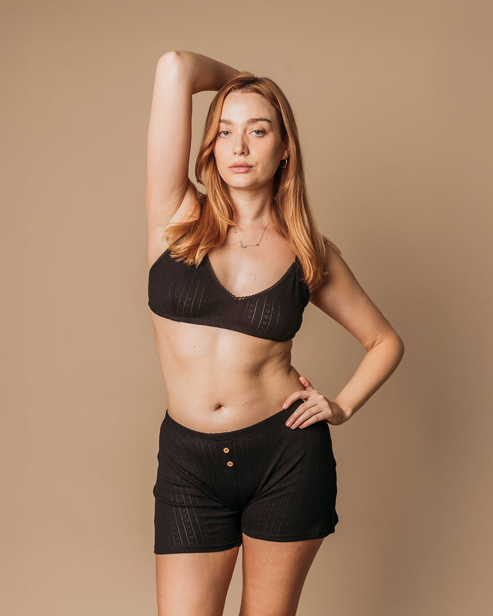 Women's Pointelle Boxers - 100% Organic Cotton