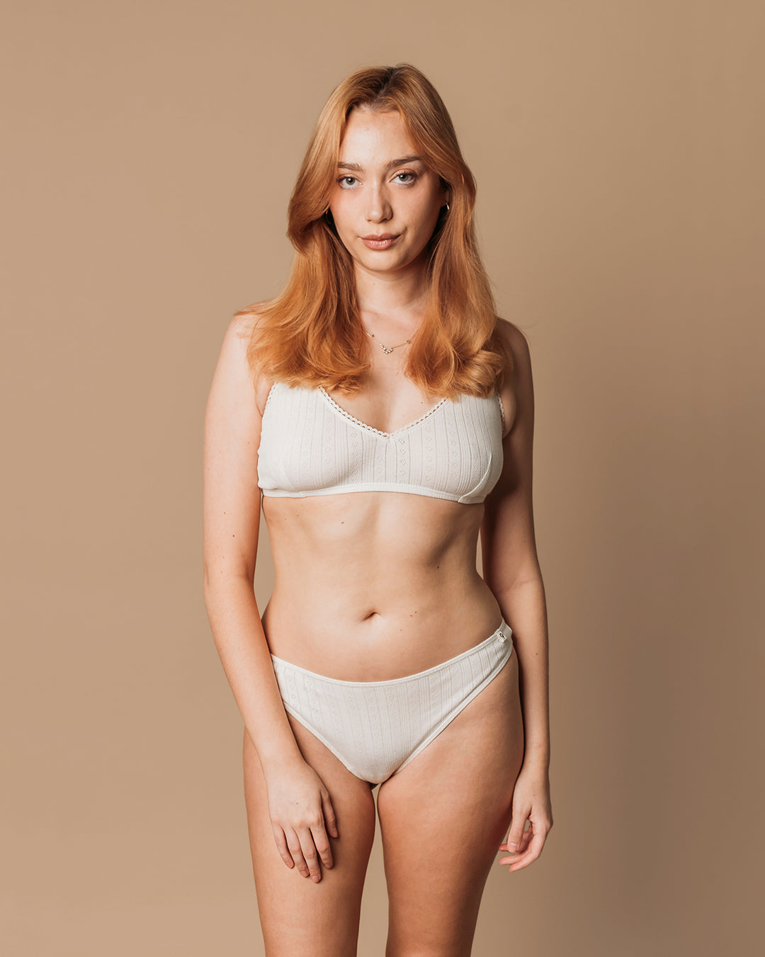 Women's Pointelle Bra - 100% Organic Cotton