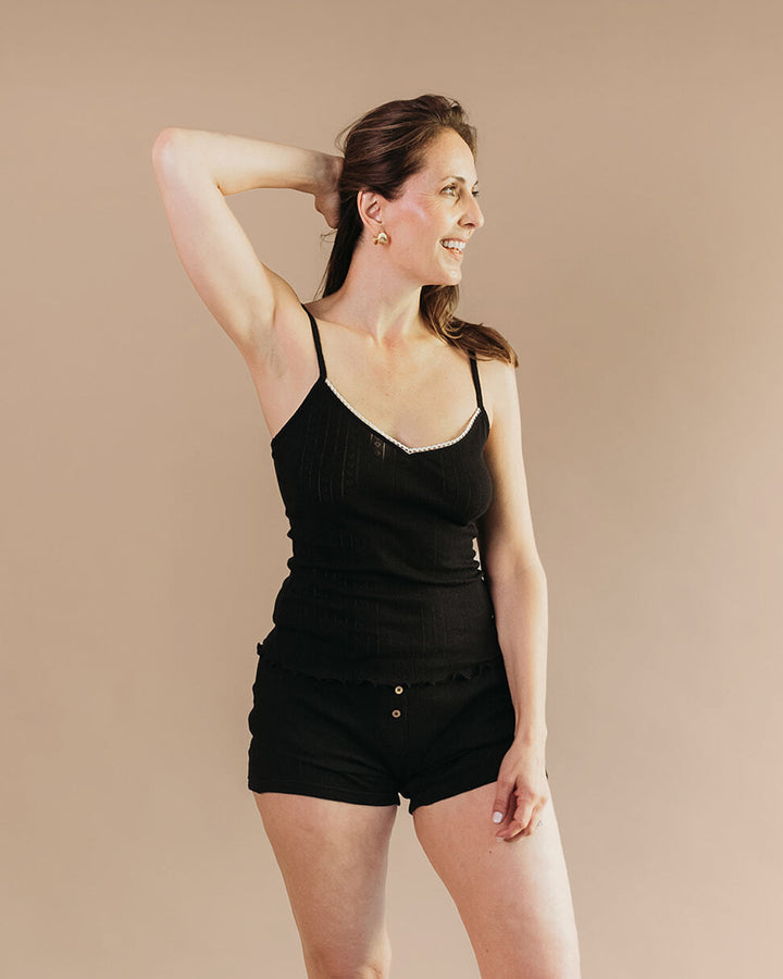 Women's Pointelle Tank Top - 100% Organic Cotton