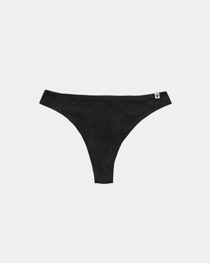 Women's Pointelle Thong - 100% Organic Cotton