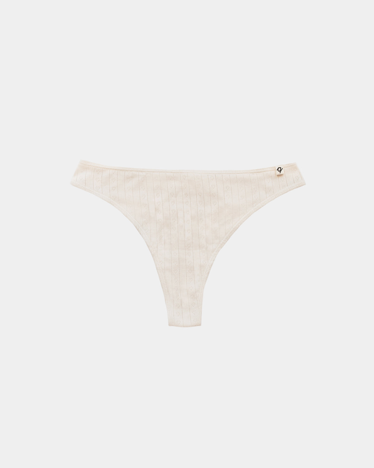 Women's Pointelle Thong - 100% Organic Cotton