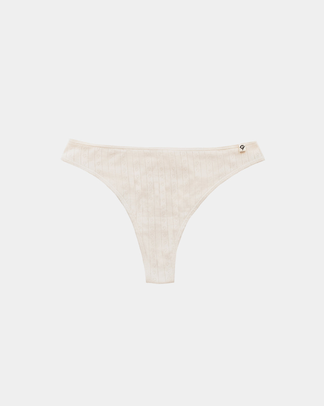 Women's Pointelle Thong - 100% Organic Cotton