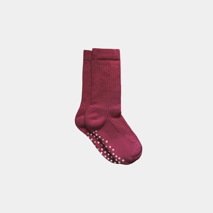 mulled wine merino socks with grips