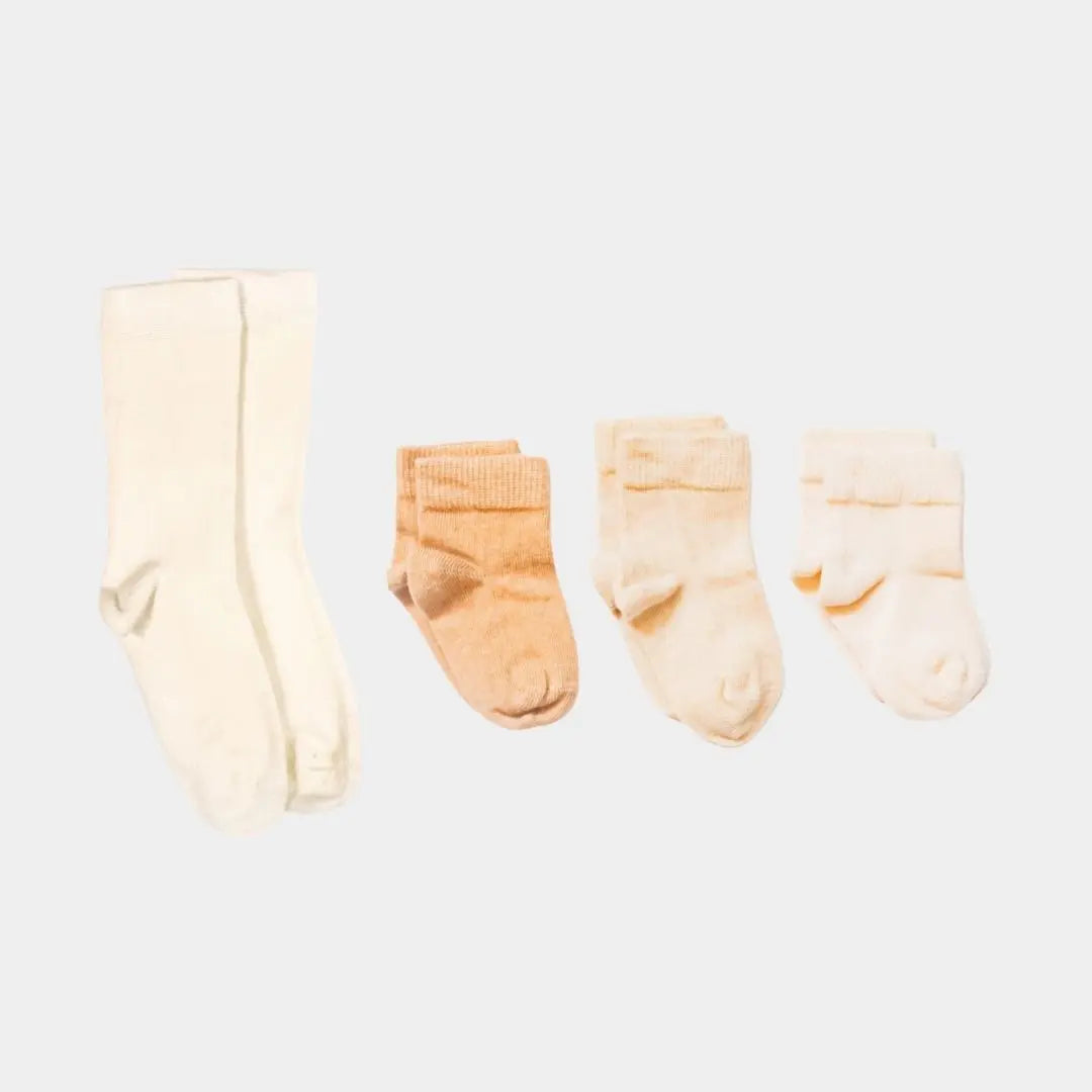 Pure (undyed) Organic Cotton Matching Family Socks (4 pack)
