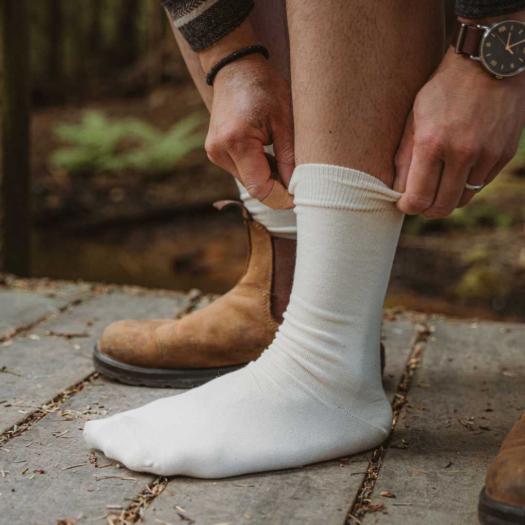 Adult Cotton Socks - Natural (no dye) Adult Trouser Socks - 98% Organic Cotton | By Q for Quinn | Small