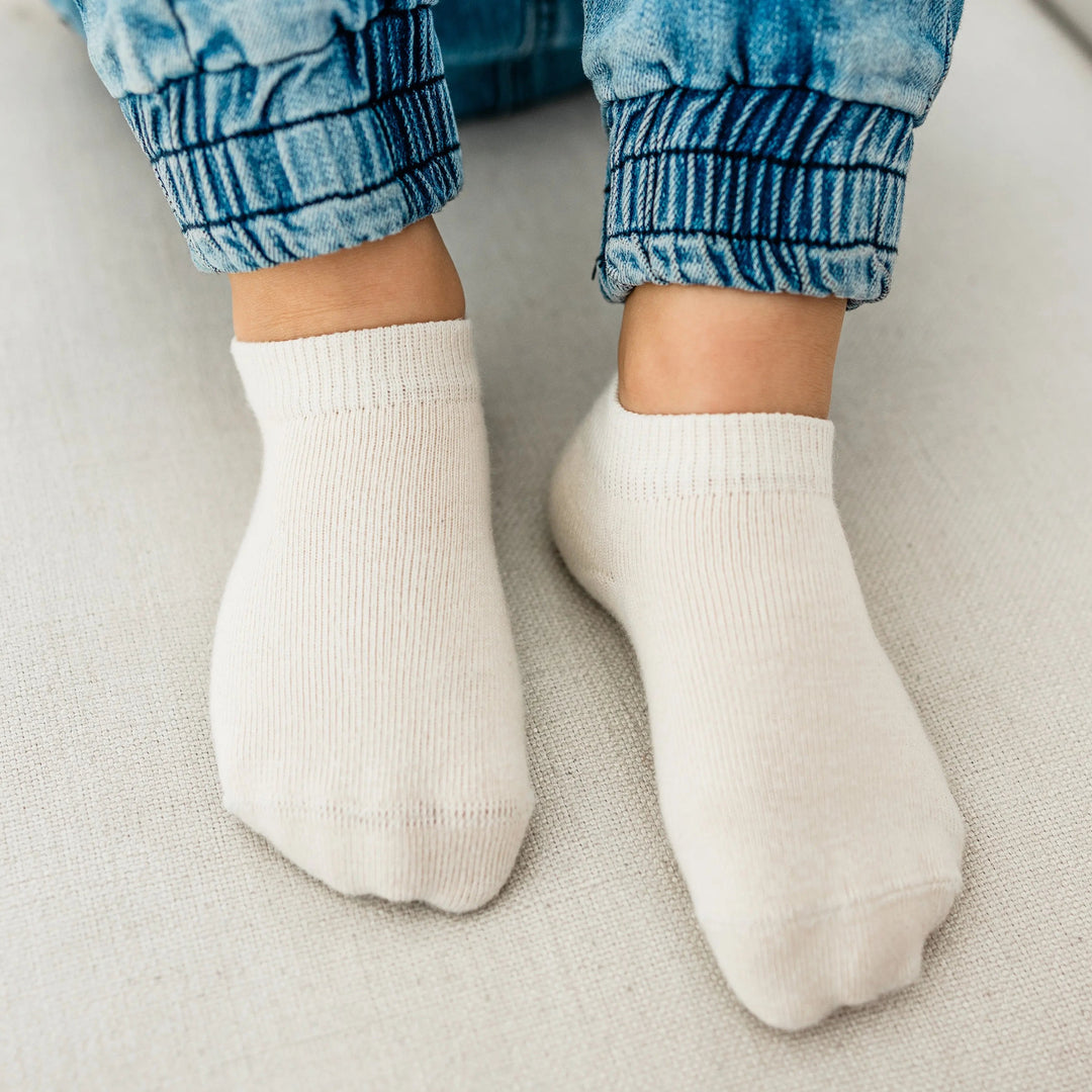Pure (no dye) Kids' Ankle Socks  - 98% Organic Cotton Q for Quinn™