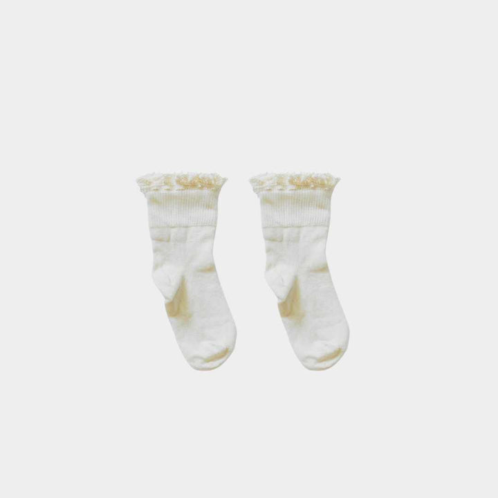 Pure (no dye) Lace Kids Socks - 98% Organic Cotton Q for Quinn