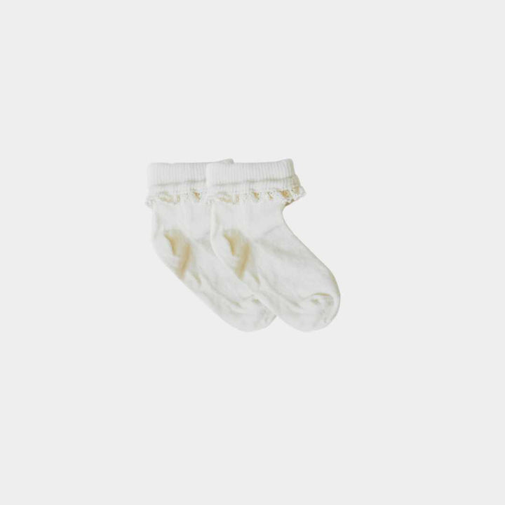 Pure (no dye) Lace Kids Socks - 98% Organic Cotton Q for Quinn