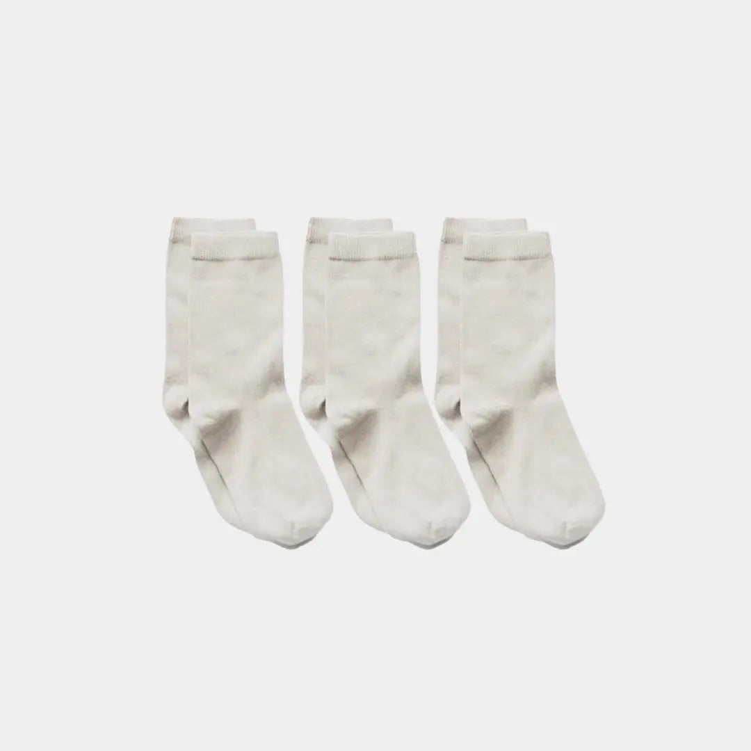 Pure (no dye) Ribbed Kids' Socks (No Grips) - 98% Organic Cotton Q for Quinn™