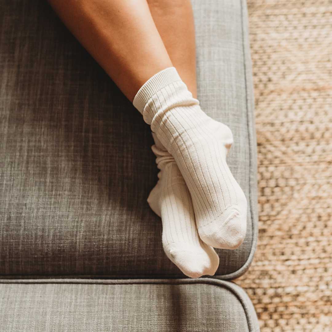 No Rib Socks Pure (no dye) Ribbed Sock - 100% Organic Cotton – Q for Quinn™