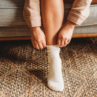 Pure (no dye) Ribbed Sock - 100% Organic Cotton Q for Quinn