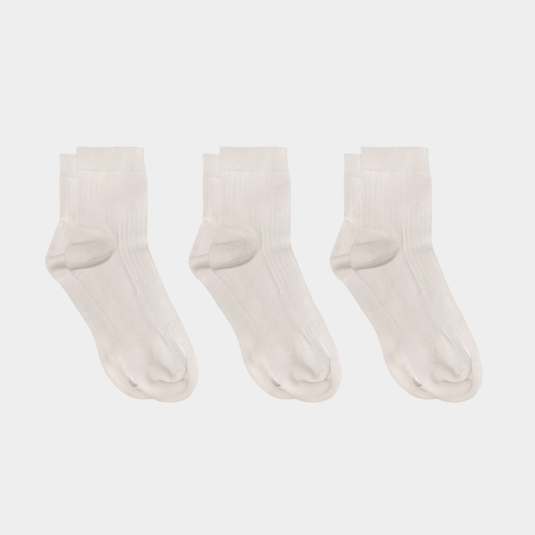 Pure (no dye) Cotton Quarter Pacers Kids Socks (Midweight) - 97% Organic Cotton