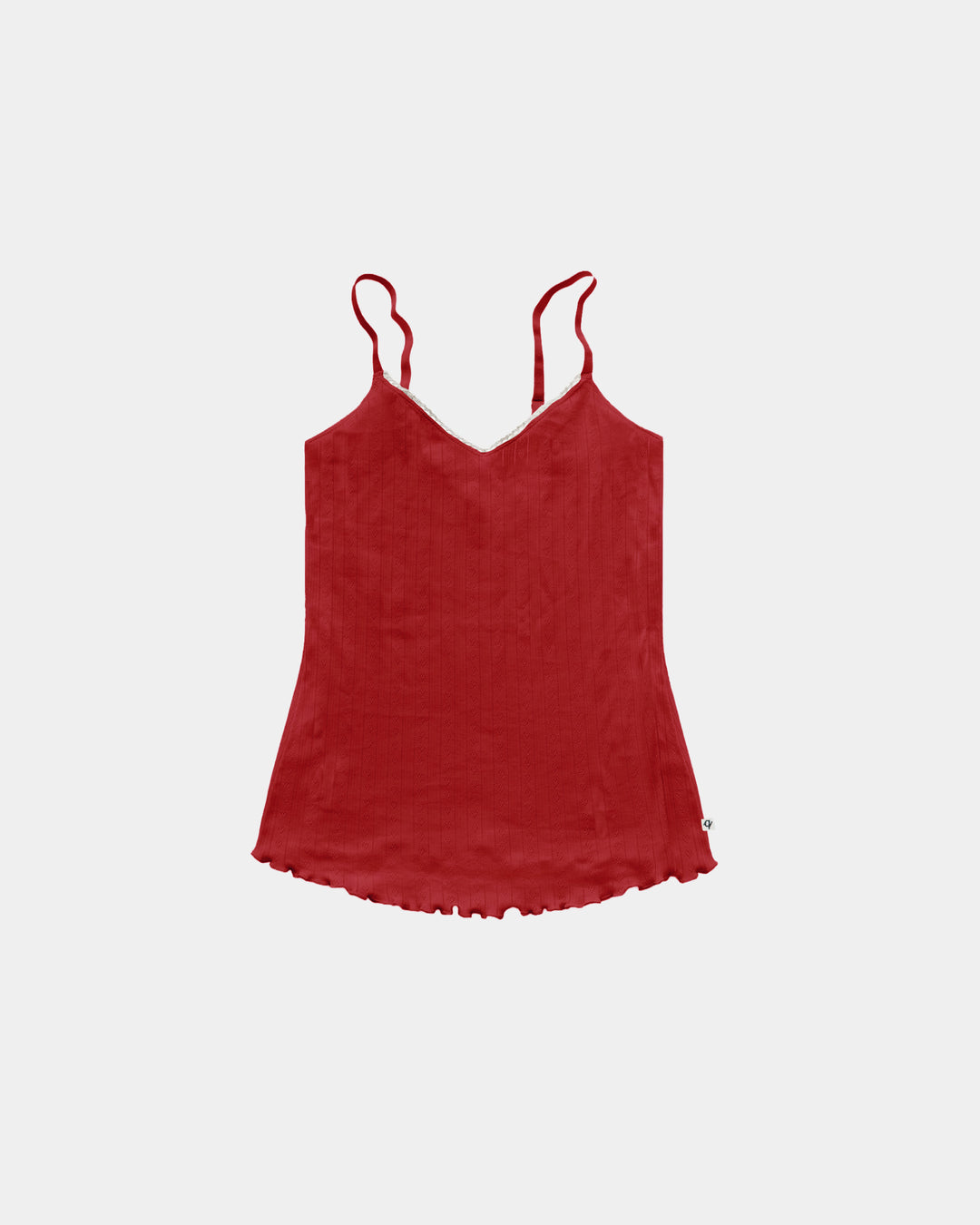 Red pointelle tank