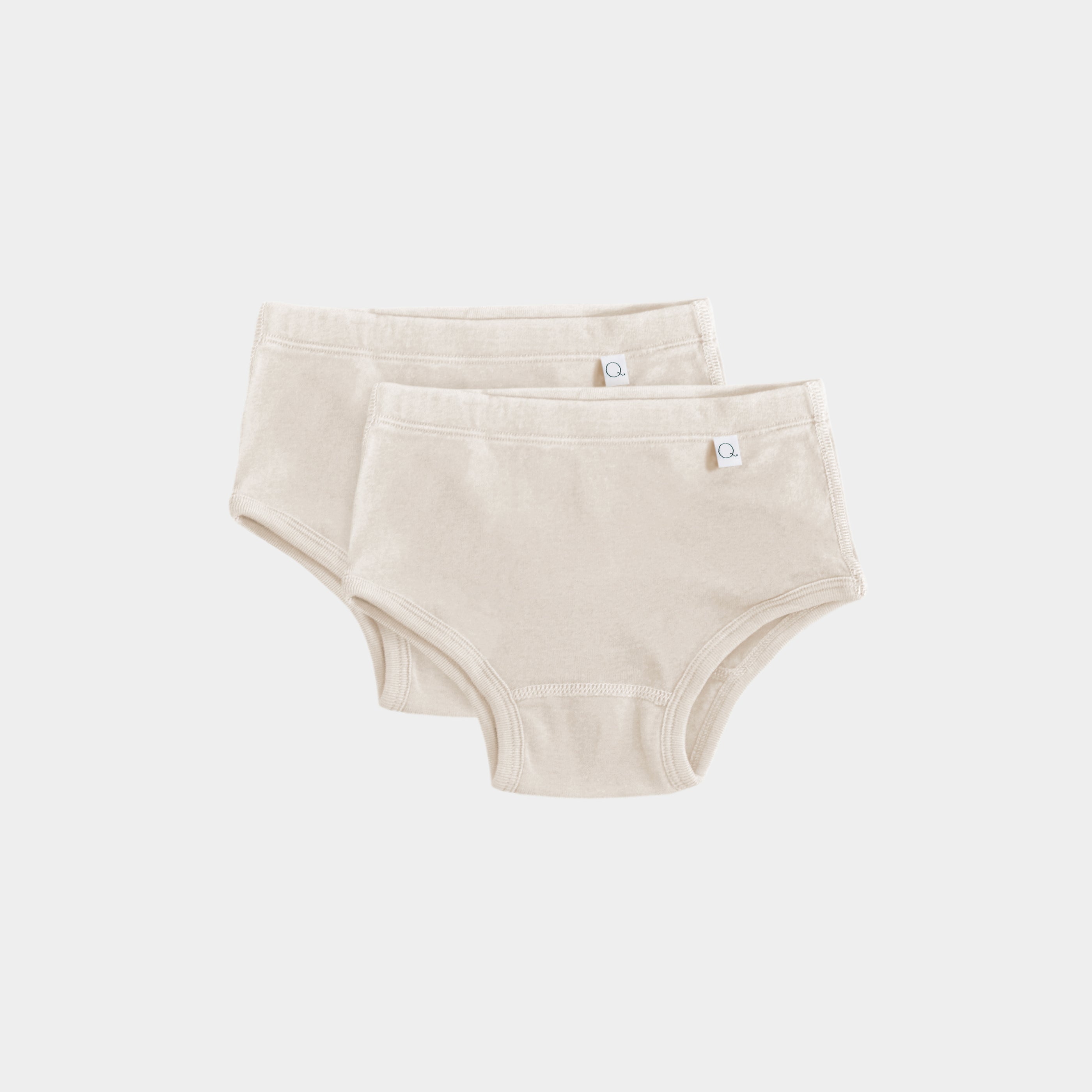 Rose Classic Briefs in Natural - organic cotton girls underwear, flat lay | Q for Quinn