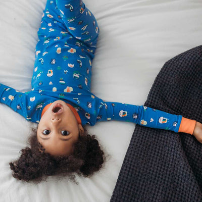 little boy wear funny creatures pajama
