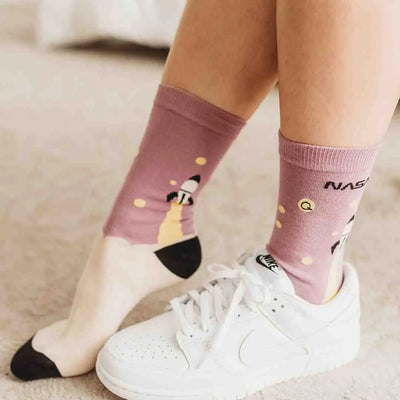 Organic Cotton Socks in NASA Print for Adult