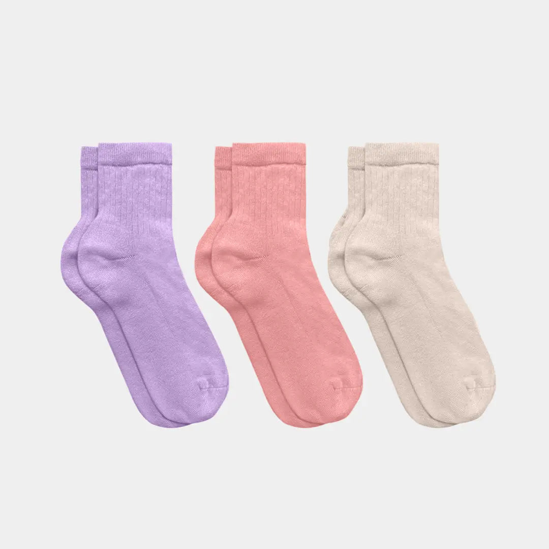 TEST Cotton Quarter Pacers Adult Socks (Midweight) - 97% Organic Cotton (3 pack) (Copy) Q for Quinn
