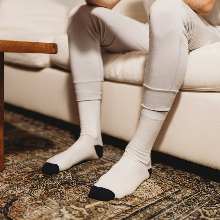 The Everyday Trouser Adult Socks - 98% Organic Cotton - White Q for Quinn
