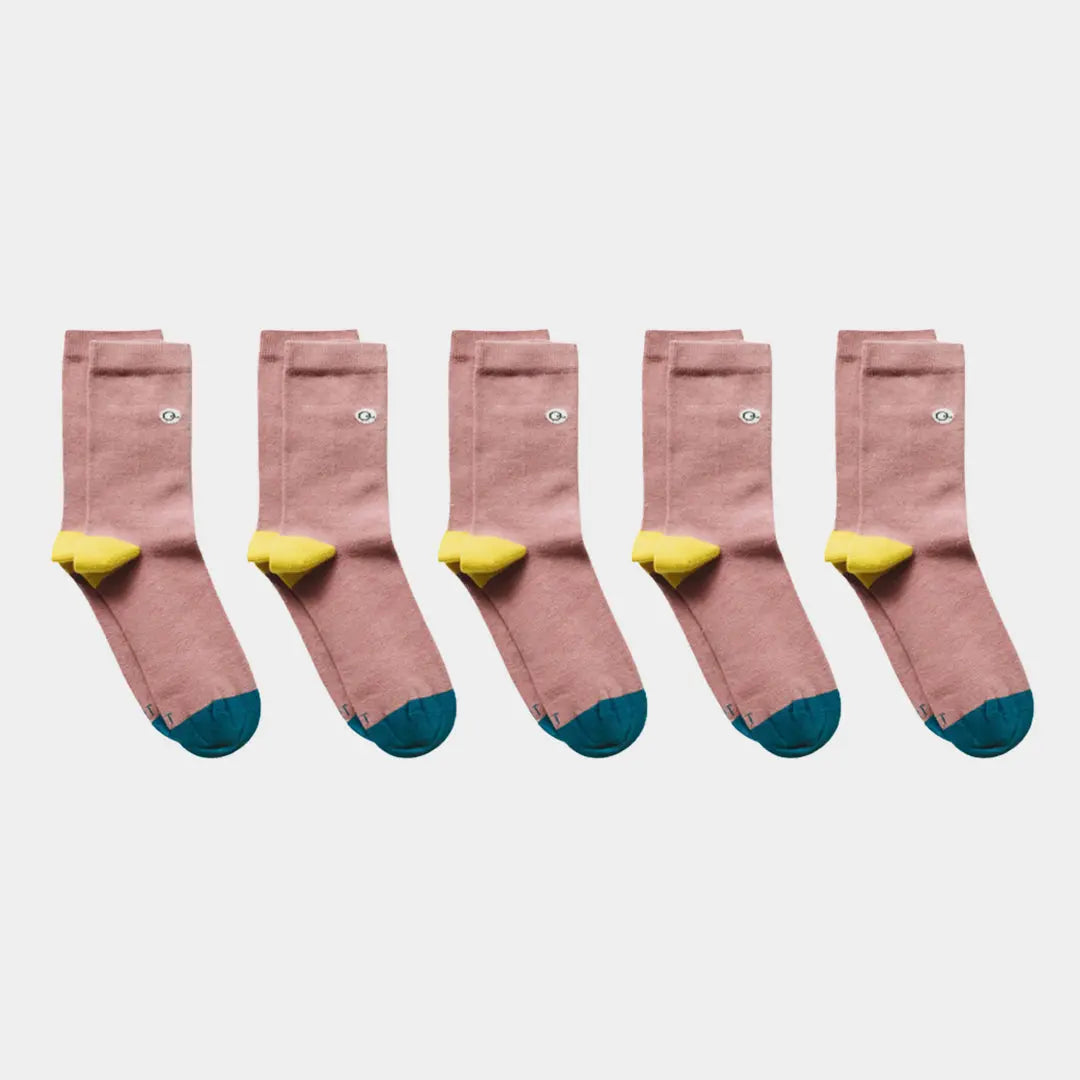 pink organic cotton socks 5 pack