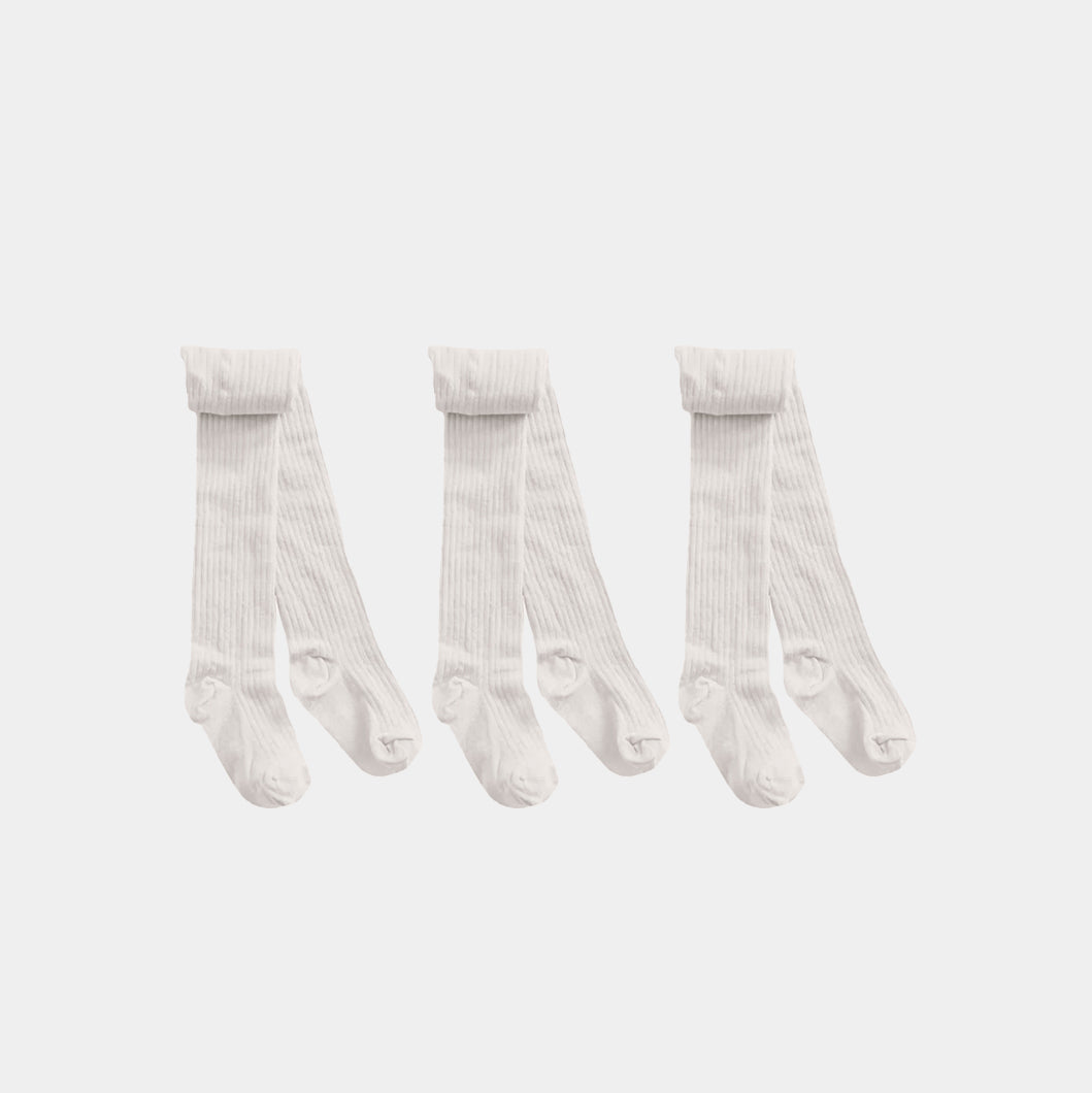 Ribbed Cotton Kids Tights  - 98% Organic Cotton