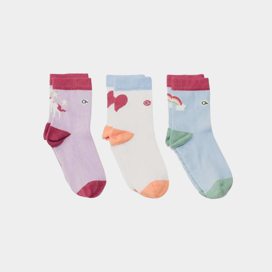 Mixed Patterns Kids Socks (3-pack) 98% Organic Cotton