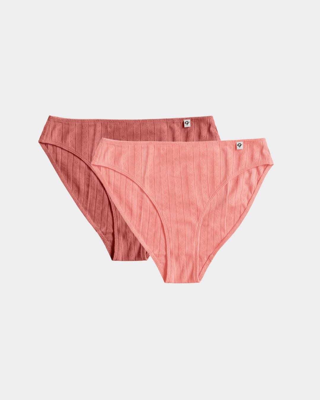 Women's Pointelle French Cut Bikini - Natural, Plant Dyes 100% Organic Cotton (2 pack)