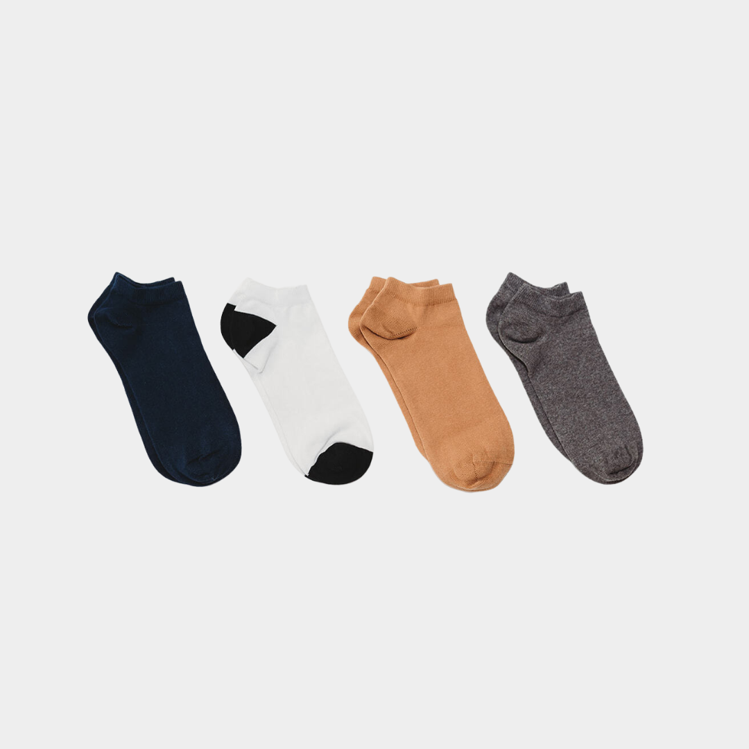 Organic Neutrals Kids' Ankle Socks (4 pack) - 98% Organic Cotton