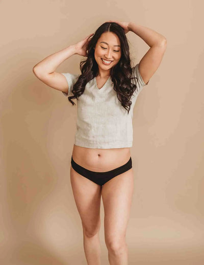organic cotton black bikini brief