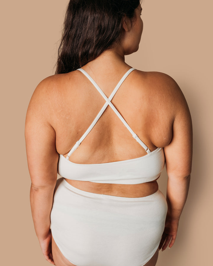 Pure (no dye) Women's Criss-Cross Bralette - 100% Organic Cotton